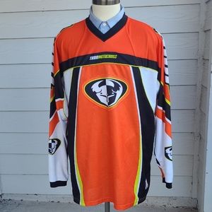 THOR‎ 4Core Orange White Mens Long Sleeve Motorcross Jersey Sz XXL